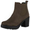 VAN HILL Damen Stiefeletten Chelsea Boots Profil Sohle 70's Schuhe 611528 Dunkelgrün 38