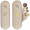 SAIMON Makeup Brush Holder Silicone Makeup Bag Makeup Pouch Cosmetic Bag Make up Brush Case Brushes Organizer Travel Essentials Magnetic Snap Flap Cover, Khaki, Simplicity