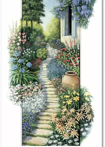 Fuumuui Peinture par numéros pour débutants adultes et enfants, avec pinceaux et peintures acryliques, 40 x 50 cm, fleurs, chemin de fleurs