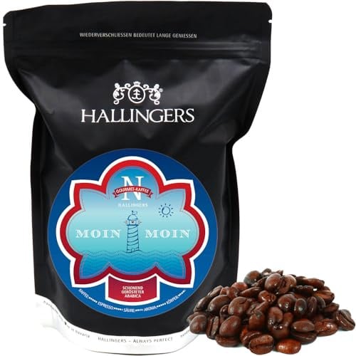 Hallingers Genuss Manufaktur Edel-Kaffee Geschenk - schonend langzeitgeröstet bei niederen Temperaturen No. Moin Moin, Geschenkidee für Frauen Männer