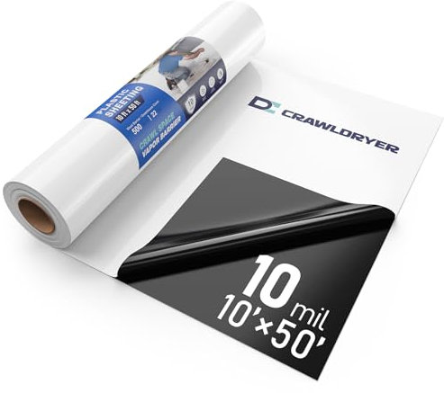 Kriechraum-Dampfsperre, 10 mm Folie, 3 m x 15 m, Falltuch-Dampfsperre, Abdeckung für Kriechraumverkapselung, dicke Kunststofffolie, schwarz-weiße Panda-Folie, Verdunkelungs-Kunststoff-Malerplane