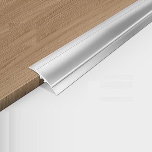 Perfil de ajuste de aluminio, umbral de puerta, perfil de cierre, 2 unidades, riel de transición, barra de suelo, altura de compensación de 0-15 mm, adecuado para laminado, alfombra, parqué y vinilo,