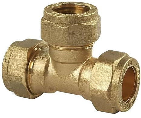 Bag of 2-8mm Compression Equal Tee (Known as 8mm Compression Fitting / 8mm tee / 8mm Copper Pipe Fittings/Compression tee Also Available in 8mm, 10mm, 12mm, 15mm, 22mm, 28mm, 35mm, 42mm, 54mm)