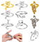 9 Pcs Verstellbare Strick Häkelschlaufenringe, Metall Häkelring für Finger, häkelringe finger, Strick Fingerhut Zubehör für Häkeln Mutter Oma Schnelleres Stricken (9 Stile, Gold & Silber)