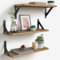 Floating Shelf Wooden Shelves, 3 Pack Floating Shelves Wood, Rustic Shelves for Wall, Small Shelf Oak Shelves for Bedroom, Kitchen, Nursery, Bathroom, Living Room, Home Office, Laundry room