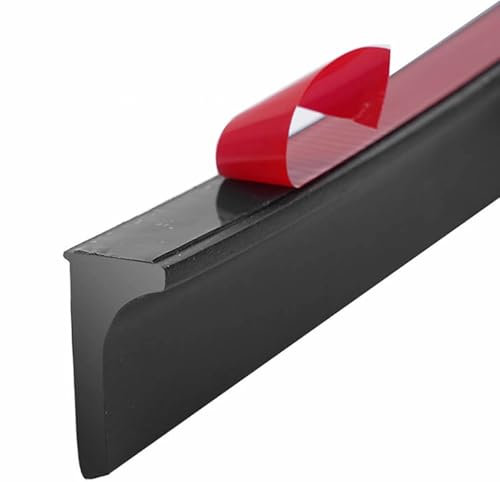 Barre de seuil de douche autocollante - Joint anti-éclaboussures - Pour porte de douche sans cadre - TPE - Pour salle de bain et cuisine - Noir - 1,5 m