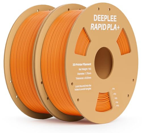 DEEPLEE Rapid PLA Plus Filament 1.75mm, High Speed 3D Drucker Filament up to 600mm/s, PLA+ Filament Maßgenauigkeit +/- 0.02 mm für die meisten FDM 3D Drucker, Orange 2KG
