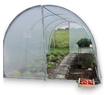 Serre Tunnel de Jardin 3x6m Acier Galvanisé PE Haute Densité 200µ Transparent 18m² Pieds arrondis Toutes Saisons - Gamme Essentielle