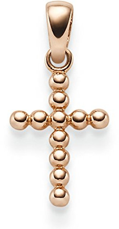 Anhänger Kreuz Kreuzchen aus Kügelchen 19,5x9,5mm 585 Gold Rotgold schlicht