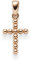 Anhänger Kreuz Kreuzchen aus Kügelchen 19,5x9,5mm 585 Gold Rotgold schlicht