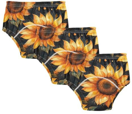 Ropa interior de moda con diseño de girasol para niños pequeños, pantalones de entrenamiento para orinal, absorben el agua, para dormir, boxeador para niños pequeños 2T