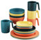 BSTMOME Juego de 20 vajilla de plástico, irrompibles y reutilizables, platos ligeros, tazas, cuencos, platos fáciles de limpiar, ideal para el hogar, jardín, picnic, camping, al aire libre (4 colores)