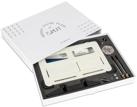 Karl Dahm Edplit Komplettset – Befliesbare, unsichtbare WC-Drückerplatte mit Magnetbefestigung – Kompatibel mit Geberit Sigma, Tece & mehr – Flächenbündige Montage für modernes Badezimmerdesign