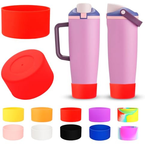 2Pcs Silicone Boot for Owala 30oz & 40oz FreeSip Sway Bottles & Tumblers, Accessories for Owala - Red
