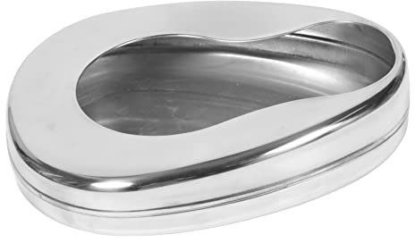 GALPADA Urinoir En Acier Inoxydable Bassin De Lit Horizontal Léger Portable Pour Soins à Domicile Personnes Alitées Et Handicapées