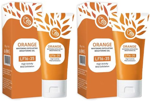 Natürliches Orange Peeling Gel, Orange Enzymes Exfoliating Gel, Enzymes Exfoliating Brightening Gels, Gesichtspeeling Tiefenreinigung Feuchtigkeitsspendende Scrubber (2PCS, 70g)