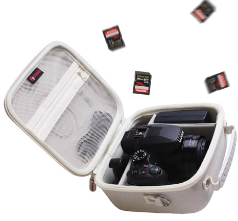 XANAD Camera Case Compatible with for KODAK PIXPRO AZ405/AZ425/AZ255/AZ401/AZ252/AZ528,Panasonic LUMIX FZ80D/FZ80/FZ300/FZ2500 4K Digital Camera,Cream