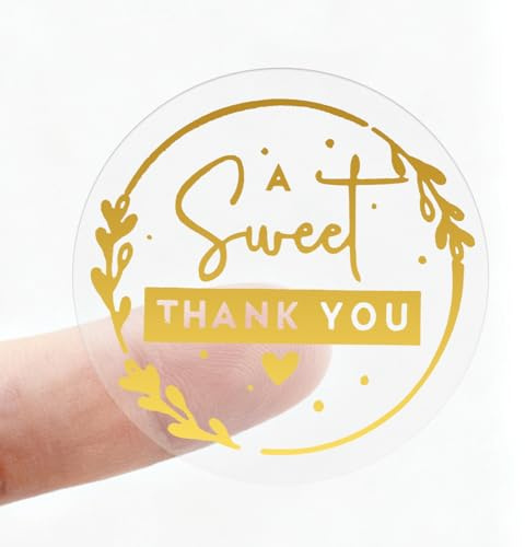 Ouligay 120 Stück Danke Aufkleber 4cm Goldfolie Dankeschön Geschenke Sticker Rund Danke Etiketten Selbstklebend Dankeschön Sticker Thank You Aufkleber für Papiertüten Geschenkverpackungen Umschlägen