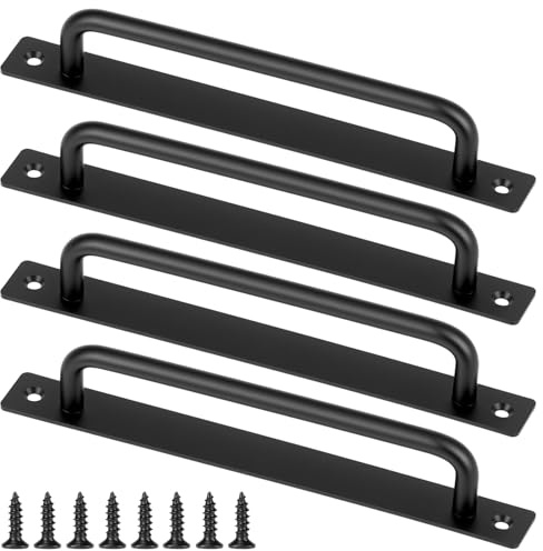 QWORK® Lot de 4 210mm poignée porte coulissante, Poignées de Porte Coulissante, pour armoire, garage, placard, salle de bain, cuisine, meubles de porte