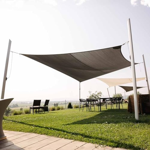 Maanta - Ez Breez Tenda a Vela Ombreggiante Traspirante Rettangolare – Tenda da Sole per Esterno con Protezione UV per Terrazza, Giardino e Piscina (Graphite, 4x5 m)