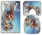 A.Monamour Badezimmer Badematte 3 Teilig Set Urlaub Thema Winter Weiß Schnee Santa Claus Rentier Druck Wc Sitzbezüge Flanell Saugfähig Badteppiche Badvorleger Badgarnitur WC Vorleger