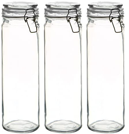 Argon Tableware Glaspaghetti -Gläser - 2L - Weißer Siegel - Pack Von 3