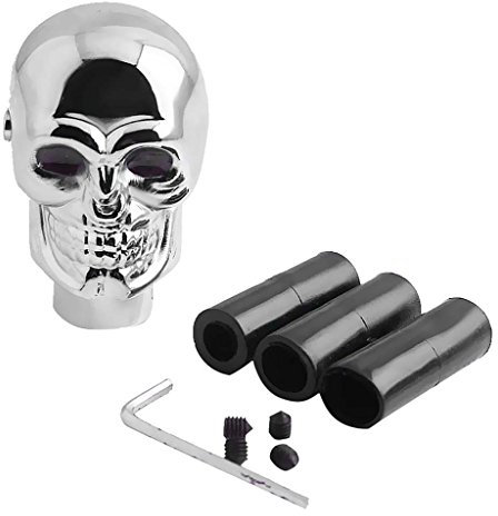 H HILABEE Totenkopf Universal Custom Manual Stick Schaltknauf Hebel Rote LED Licht