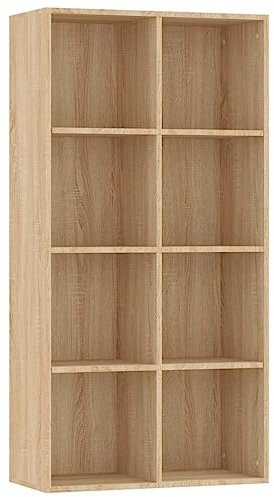 vidaXL Bibliothèque/Buffet, Meuble de Rangement avec Compartiment, Armoire à Livres Salon Intérieur, Moderne, Chêne Sonoma Bois d’Ingénierie