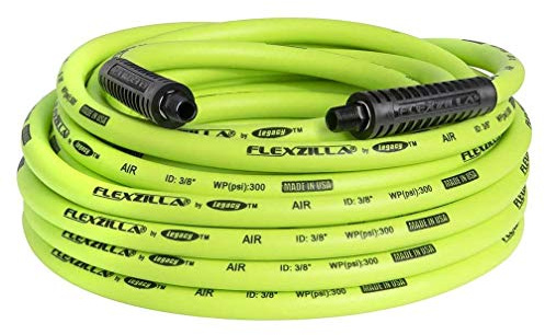 Flexzilla Pro Air Hose, 3/8 in. x 50 ft, Heavy Duty, Lightweight, Hybrid, ZillaGreen - HFZP3850YW2-2 Pack