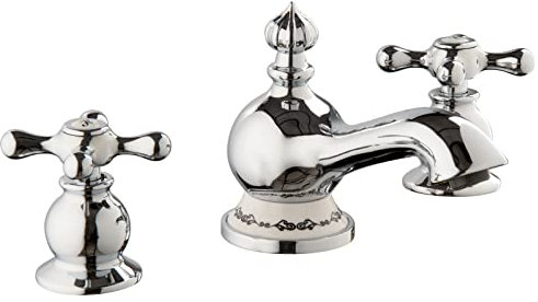 PaulGurkes Nostalgie 3-Loch Waschtischarmatur Nostalgie Landhausstil Retro Bordüre