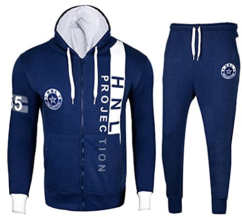 GUBA® Kinder Jungen Mädchen HNL Projektion Trainingsanzug Hoodie und Hose Jogginganzug 2–13 Jahre Gr. 9-10 Jahre, navy