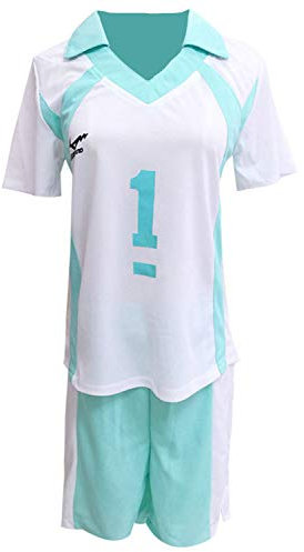 Bilicos Aoba Johsai High School Oikawa Anime Short Sleeve Sportswear Jersey Uniform Nr.1 Volleyballverein Cosplay Kostüm M