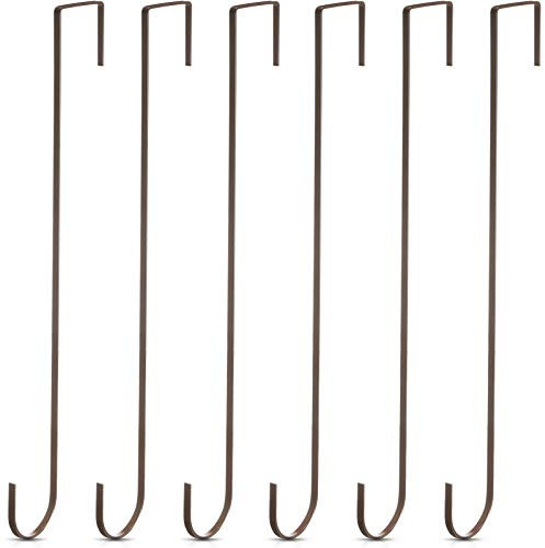 Hotop 15 Pulgadas Ganchos Colgadores Corona Navideña Ganchos Negros Puerta Metal Perchas Prácticas Toallas Ropas para Decoración Puerta Entrada Navidad (Bronceado, 6 Piezas)