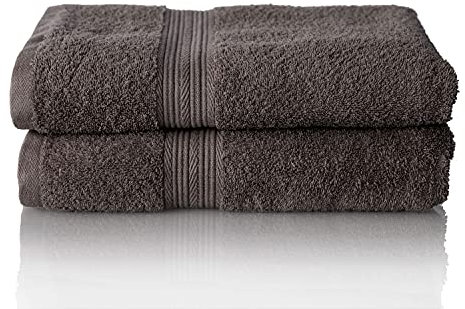 ALCLEAR - Lot de Serviettes éponge de qualité supérieure, Gamme Disponible en 6 Coloris et 5 Tailles, Coloris : Anthracite, 2 Serviettes de Toilette de 70 x 140 cm, Oeko-Tex Standard 100