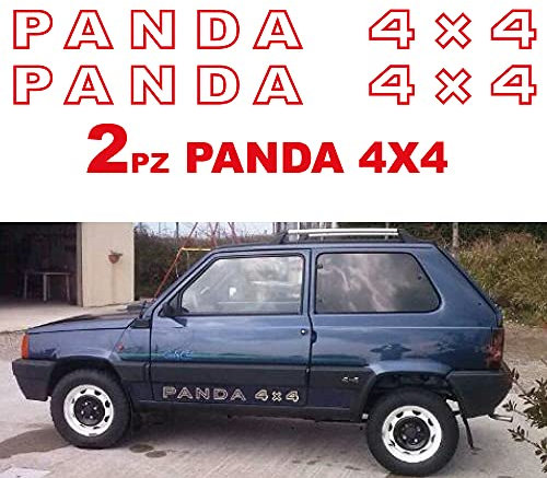 Pumu Adesivi compatibili con Panda 4x4 141 stickers tuning logo fiat stemma sisle fuoristrada (ROSSO)