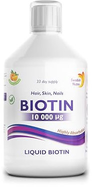 BIOTIN 500 ml - flüssiges BIOTIN für Haare, Haut und Nägel - Swedish Nutra
