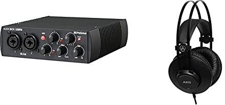 Presonus Audiobox Usb 96 - Edizione Del 25 ° Anniversario Interfaccia Audio Con Software & Akg K52 Closed Back Cuffie, Nero