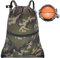 CALACH Zaino con coulisse, per sport, palestra, yoga, viaggi, per donne e uomini, di grandi dimensioni, con tasche con cerniera, Verde mimetico, Large, Coulisse con tasca frontale