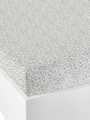 VERTBAUDET Baby Spannbettlaken GRÜNER Wald wollweiß/grau 60X120