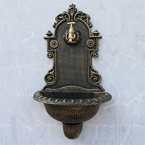 XXXXW Antique Gold Cast Iron Wall Mounted Hand Sink Farm House Home Garden Decor Heavy Metal Wash Stand Handmade Wall Decor Wash Basin Wall Water Fountain