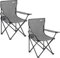 Trail Grey Camping Chair Lightweight Folding Cup Holder Carry Bag 100kg Capacity (2 x Chairs)