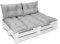 Amilian Palettenkissen Set 1x 120x80 cm+ 2X 40x60 cm- Auflagen, Kissen & Polster, Ideal für Indoor und Outdoor Nutzung- Bodenkissen, Robustes Palettenkissen Outdoor - Pünktchen Klein Grau