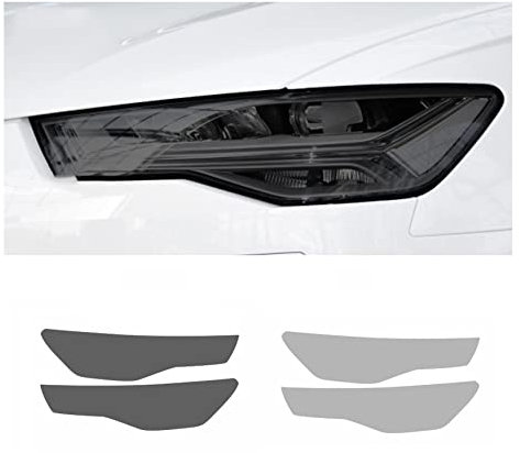 Qmzmro Auto Scheinwerfer Folie,Für Audi A6 S6 RS8 2012-2018 Autoscheinwerfer Schutzfolie Scheinwerfer Transparent Schwarz Aufkleber TPU