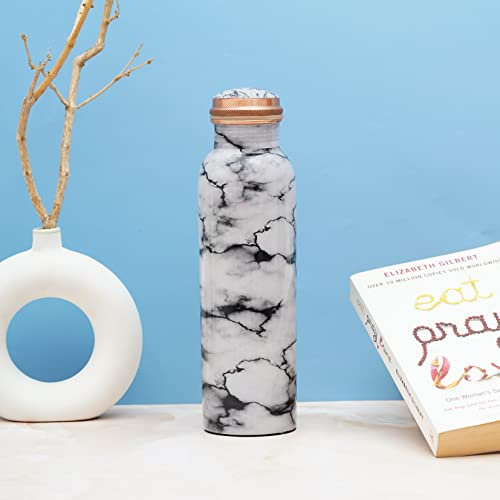 Craft Trade Botella de agua de cobre, botella de agua ayurvédica extra grande en cobre puro - Botella de agua a prueba de fugas con beneficios para la salud Gimnasio, hotel y deportes indios