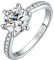 JewelryPalace Klassisch 9mm 3ct Rundschliff Moissanite Solitär Promise Ring Damen, Verlobungsring Damenring Ringe Silber 925 mit Stein für Frauen, Simulierte Diamant Jubiläum Eheringe Silberringe 54
