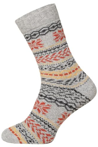 HomeOfSocks 2 Paar Norweger Wollsocken Damen Herren – Schwarz Stricksocken Winter warm, Größe 35-38