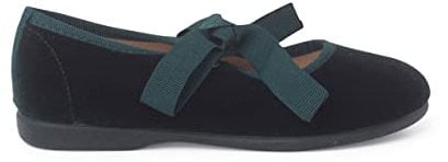 Pisamonas Scarpe Cinturino in Velluto con Fiocco di Faglia per Bambine Misurare 24 Colore Verde