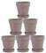 Graue Terra-Cotta-Töpfe mit Untertasse, 6 Stück, kleine Terrakotta-Töpfe, 10.2 cm, Ton, Keramik, Pflanzgefäß, Kaktus-Blumentöpfe, ideal für Pflanzen, DIY-Bastelprojekte