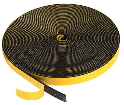 Dichtungsband Selbstklebend Fensterdichtung 12mm(B) x 1.5mm(D)/10m(L) Fenster Türdichtung Dichtung Schaumstoff Klebeband, Gummi-Dichtungsstreifen Schalldämmung Kollision Siegel Schwarz