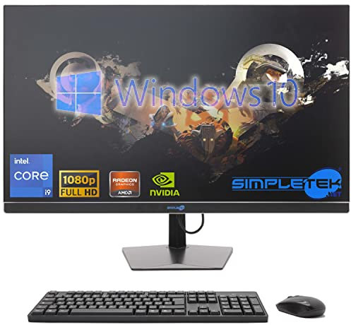 SIMPLETEK - All in One i9 10° Gen AiO 27 Windows 10 Pro 16GB RAM SSD 240GB con GPU GT730 4GB WiFi6 + BT 5.2 + Webcam | Ideal para edición y juegos